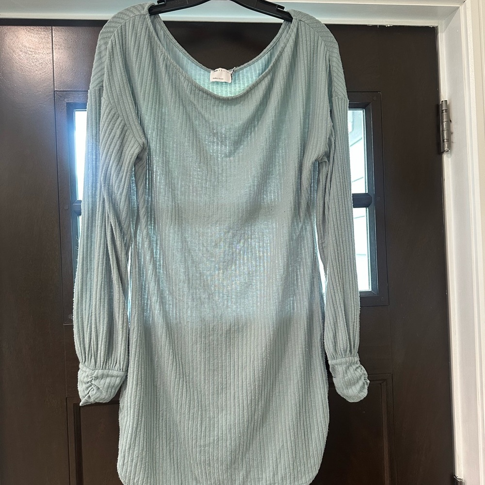 ASOS Light Blue Ribbed Mini Dress